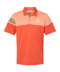 Adidas - Heathered 3-Stripes Colorblocked Polo