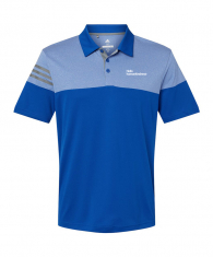 Adidas - Heathered 3-Stripes Colorblocked Polo